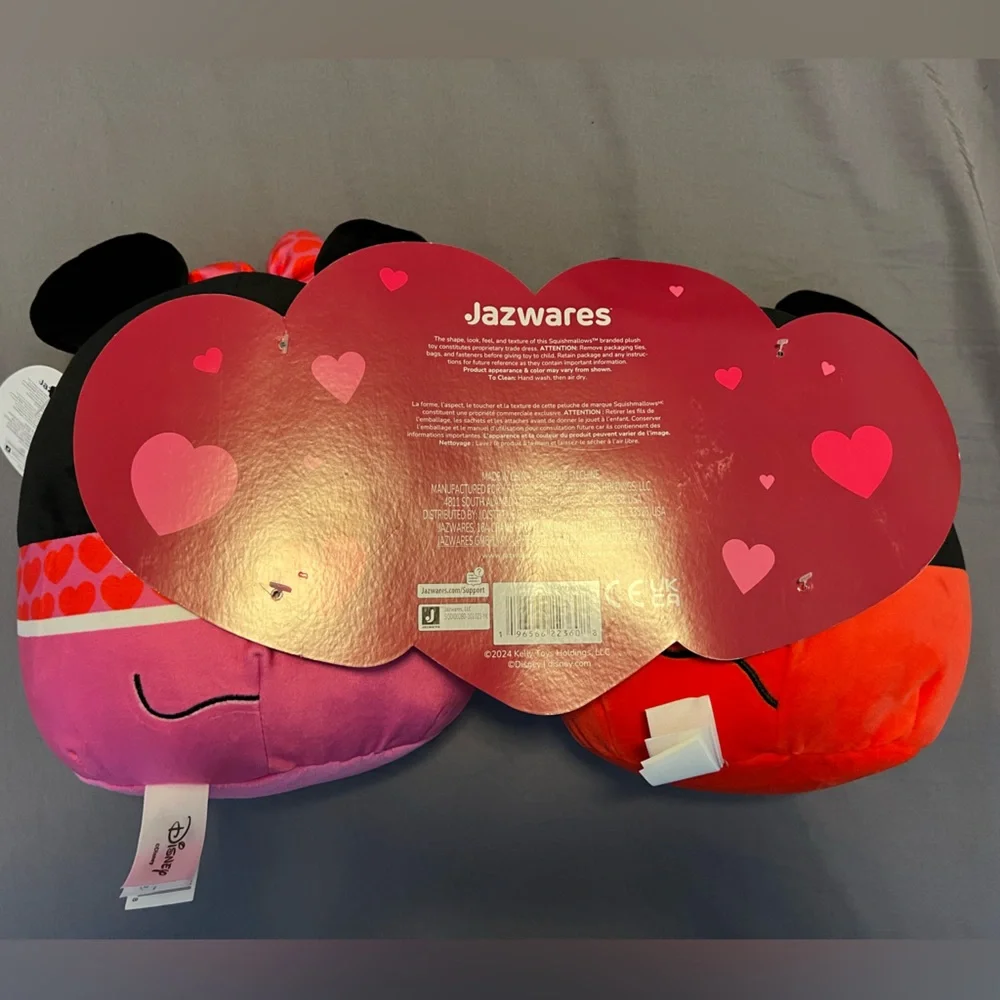 Set of Mickey and Minnie 9 Inch Valentines Squishmallows - Picture 5 of 9